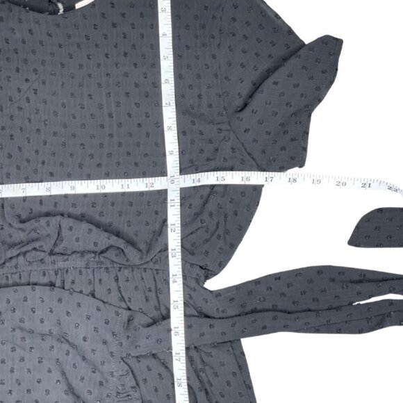 Showpo. Black Frill Lined Elastic Wrap Ruffle Short Sleeve Dress Size 4 Goth - Picture 5 of 8